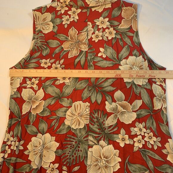 Vintage Deadstock Essentials by Lee Floral Sleeveless Button Down Maxi Dress 18W - Picture 7 of 9